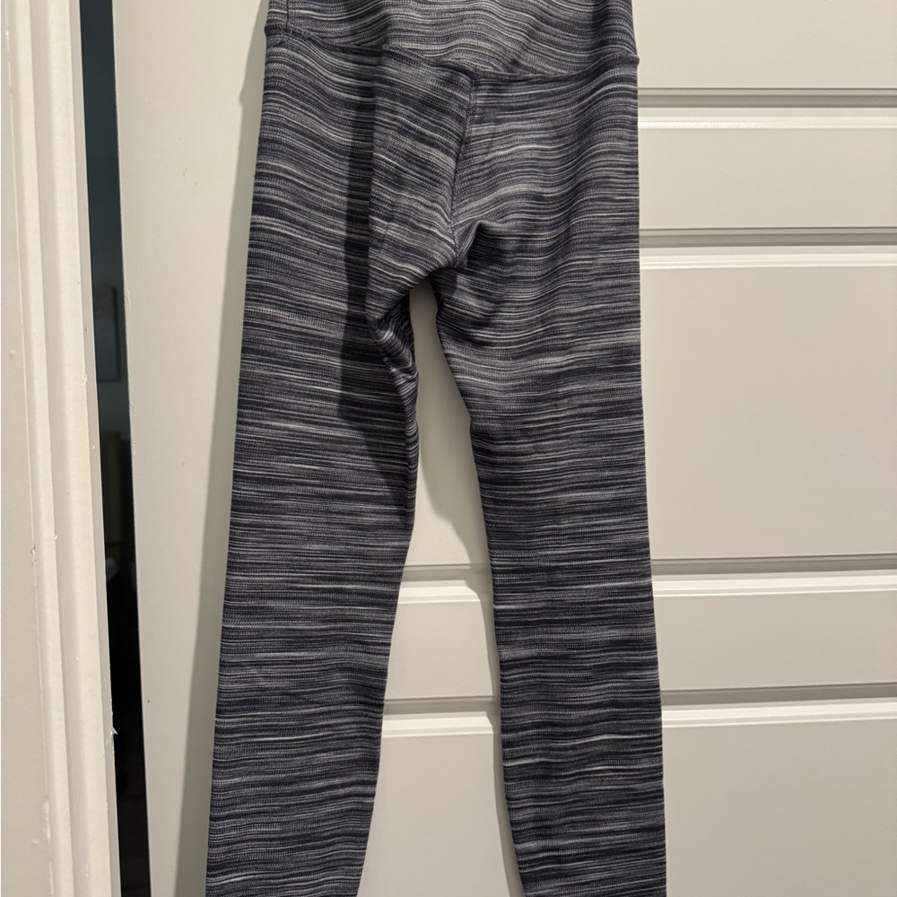 Lululemon Wunder Under Gray Striped Leggings